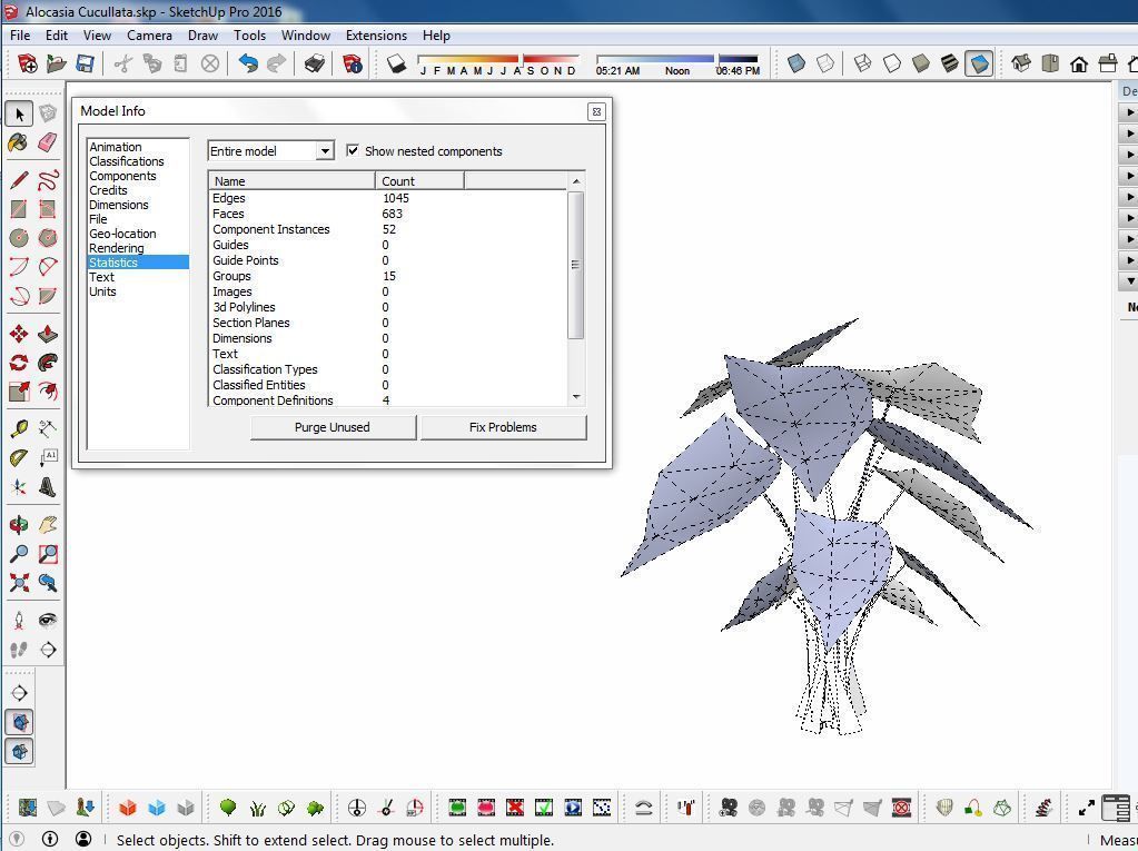 Alocasia Cucullata Low-poly 3D model_3