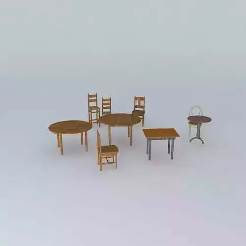 cafe chairs and tables Free 3D model
