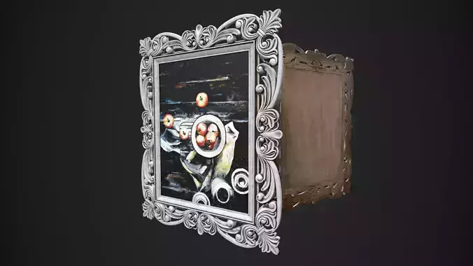 Picture ornate frame with painting