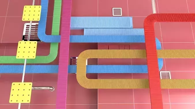 PRODUCTION LINE CONVEYOR - MOTION GRAPHICS 3D model