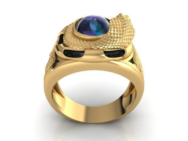 SNAKE-RING 2 gold snake ring 3D print model_3