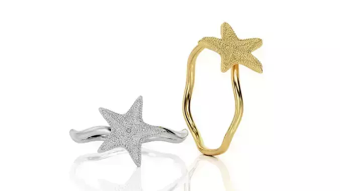 Starfish Ring R 0103 3D print model