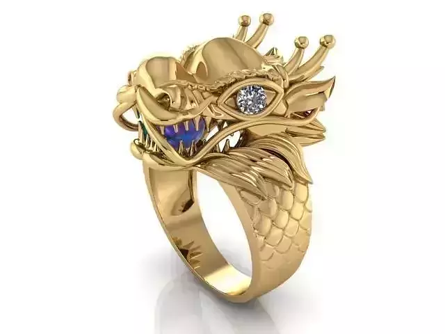 DRAGON-RING 5 gold dragon head ring