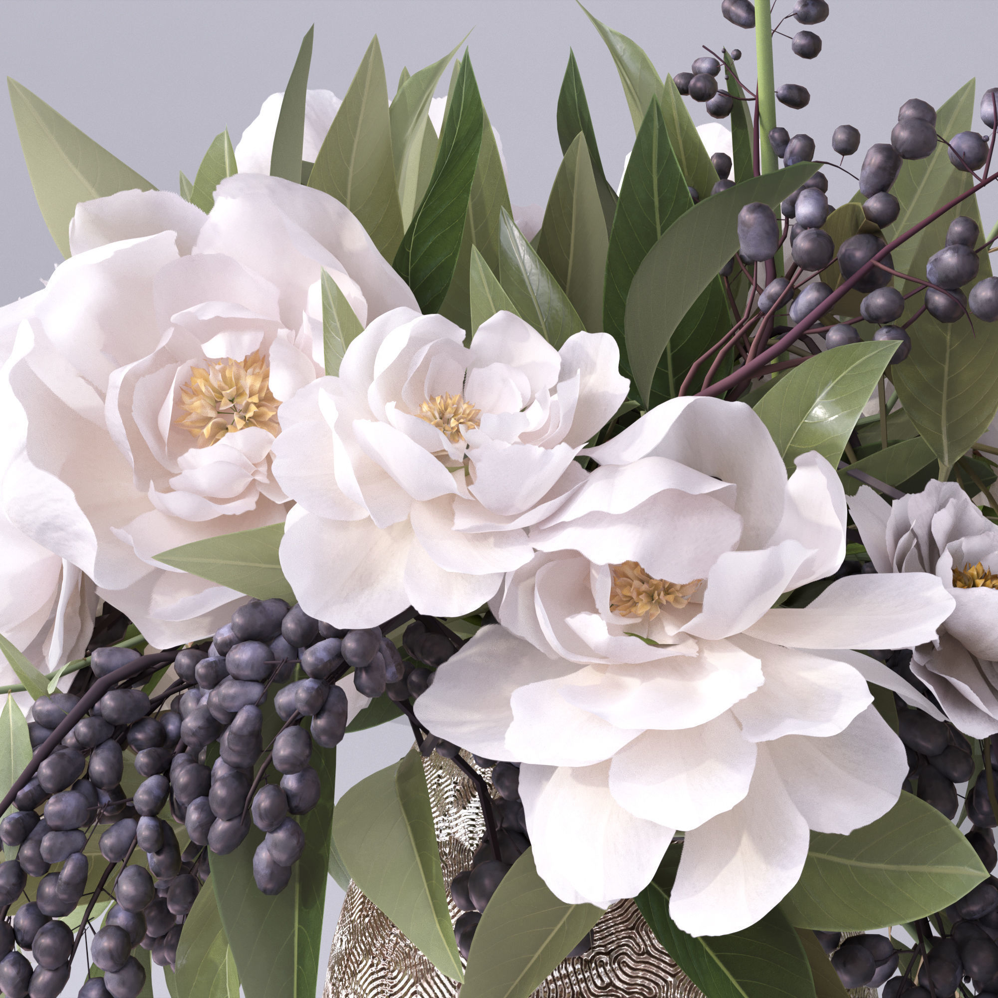 Classy Flower Vase-Flowers Vase 3D model_11