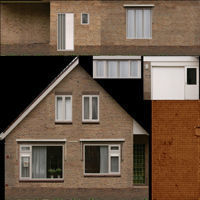 Low-Poly Houses brick building with roof Low-poly 3D model_49