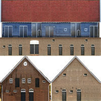 Low-Poly Houses brick building with roof Low-poly 3D model_16