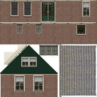 Low-Poly Houses brick building with roof Low-poly 3D model_66