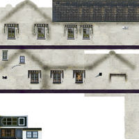 Low-Poly Houses brick building with roof Low-poly 3D model_12