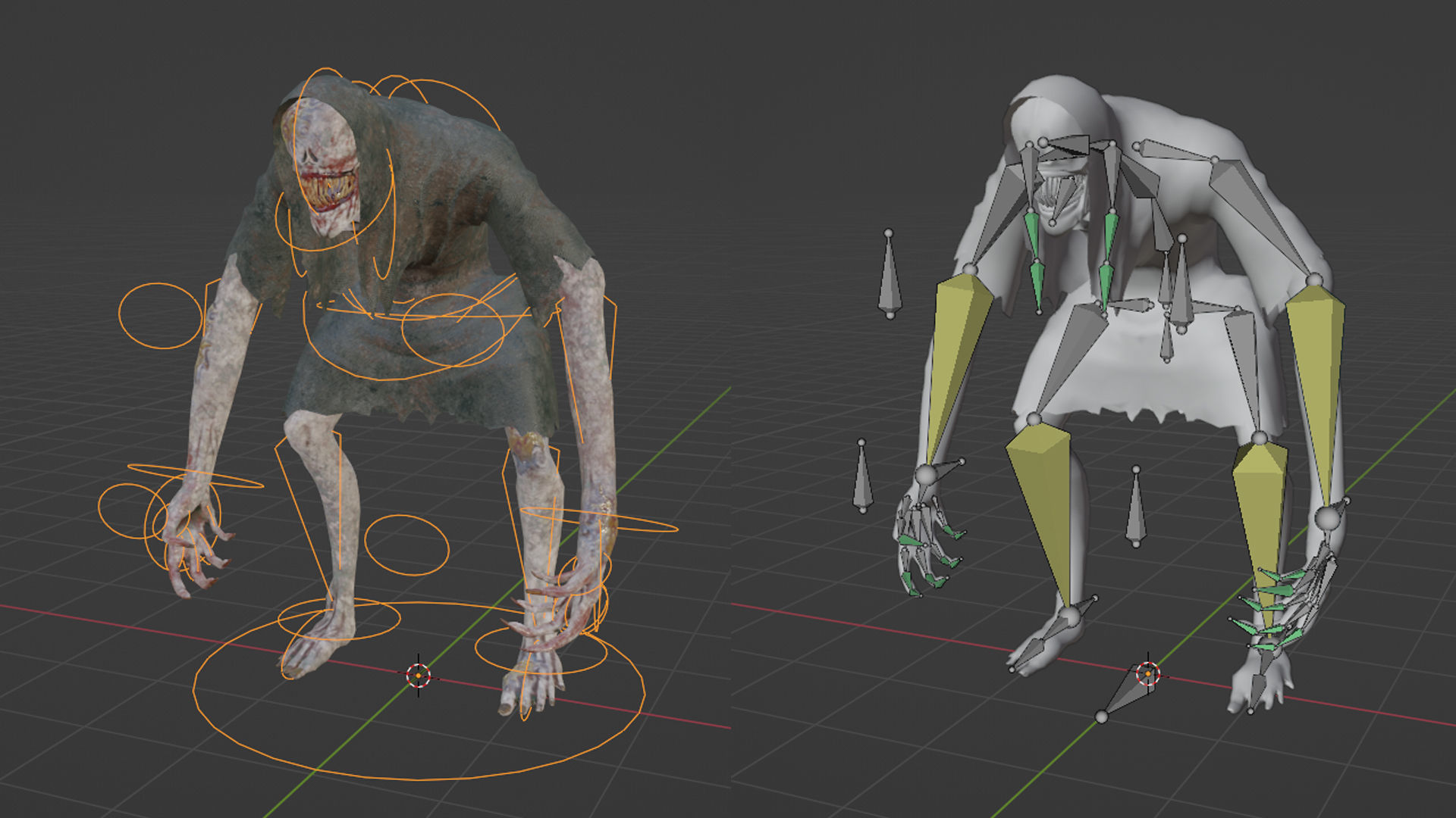 Creature Monster Faceless Gravewalker Low-poly 3D model_14