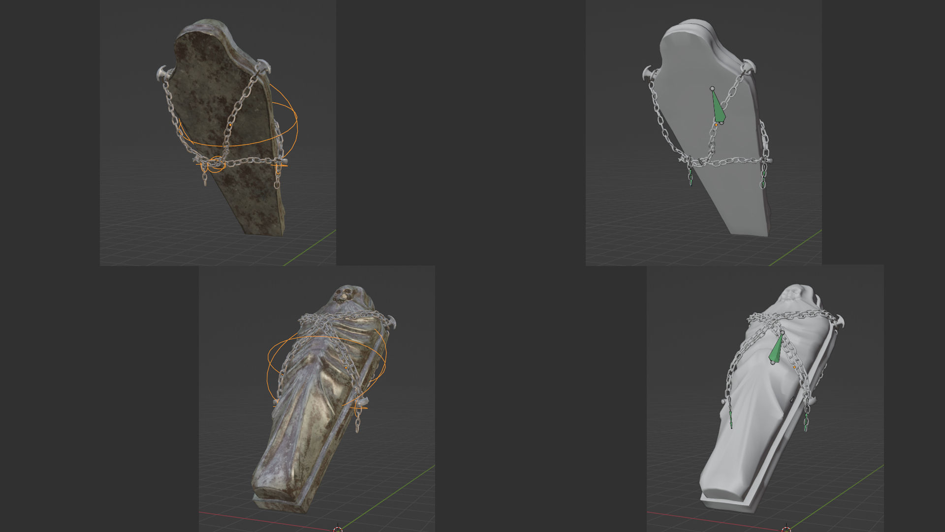 Creature Monster Faceless Gravewalker Low-poly 3D model_16