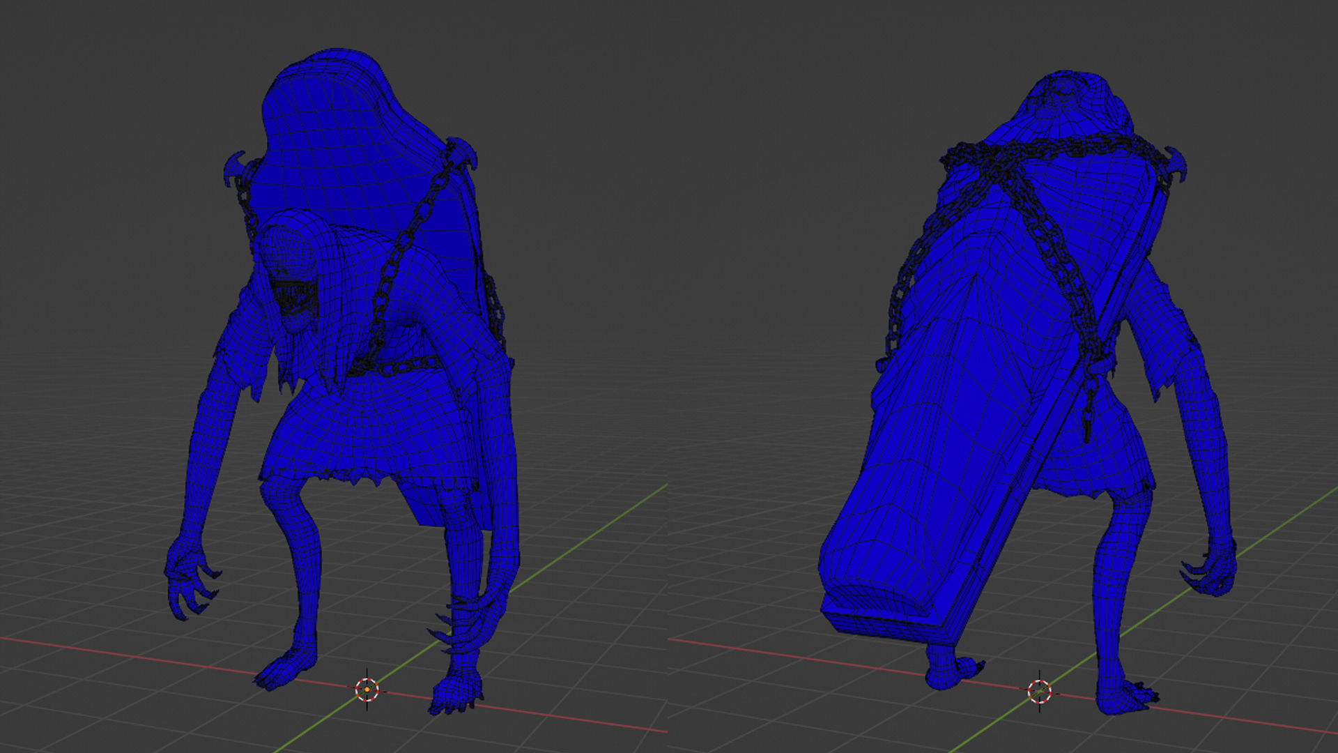 Creature Monster Faceless Gravewalker Low-poly 3D model_17