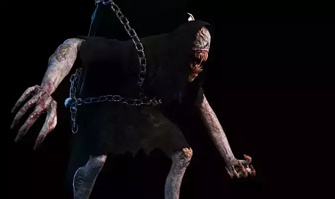 Creature Monster Faceless Gravewalker Low-poly 3D model