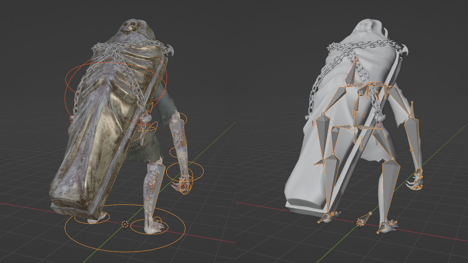 Creature Monster Faceless Gravewalker Low-poly 3D model_13