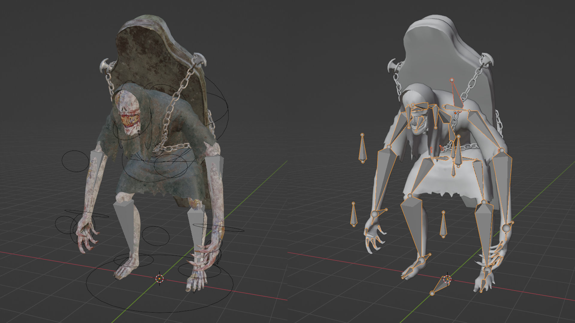 Creature Monster Faceless Gravewalker Low-poly 3D model_12