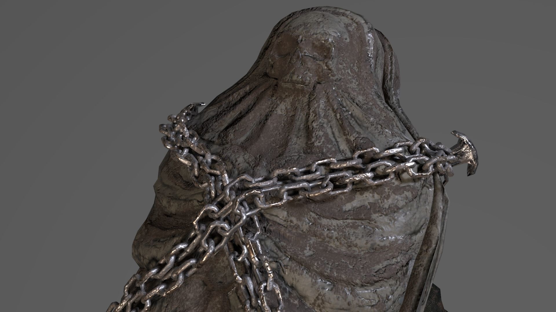 Creature Monster Faceless Gravewalker Low-poly 3D model_10