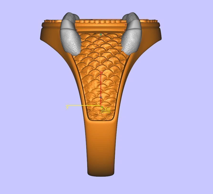 Custom signet claws ring 3D print model_5