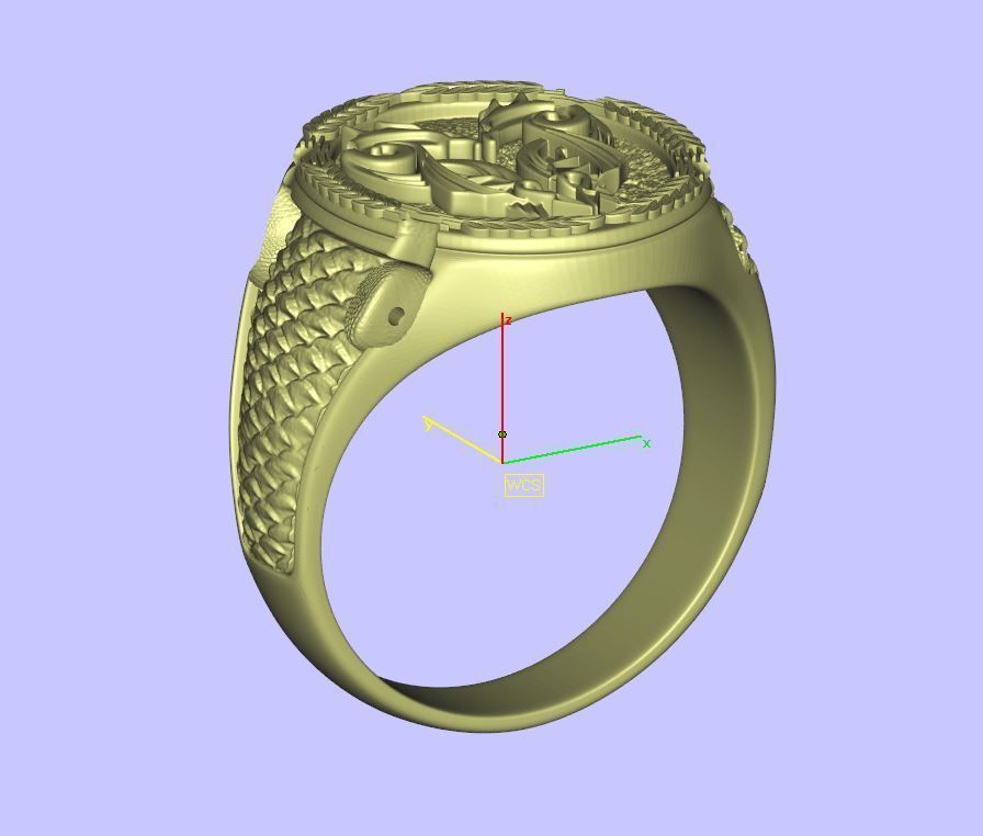 Custom signet claws ring 3D print model_10
