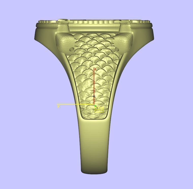 Custom signet claws ring 3D print model_9