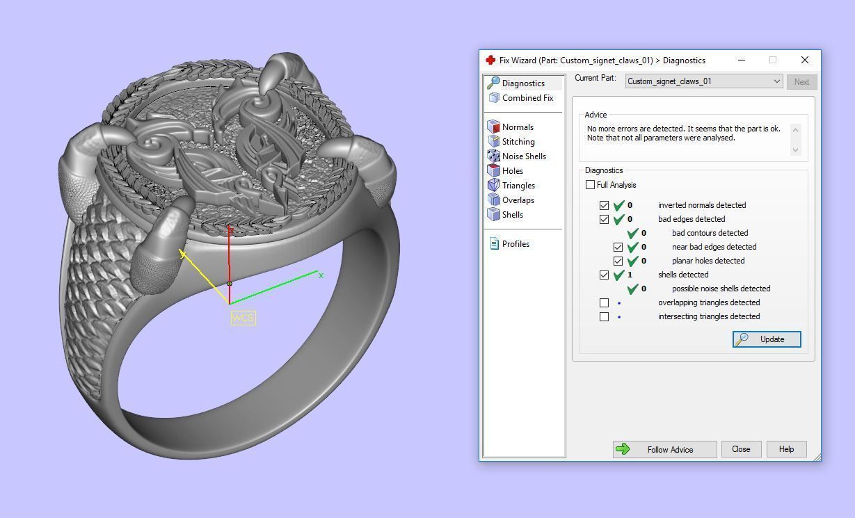 Custom signet claws ring 3D print model_2