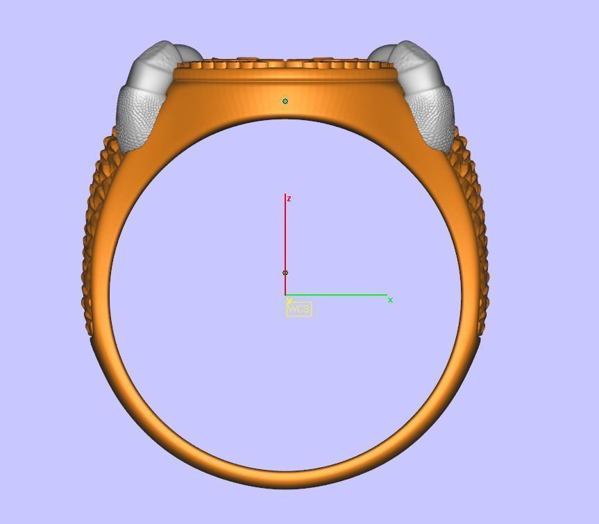 Custom signet claws ring 3D print model_6