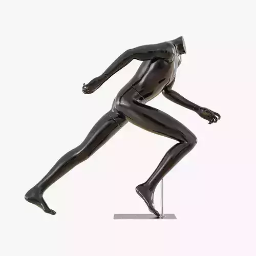 Black mannequin running 26 3D model