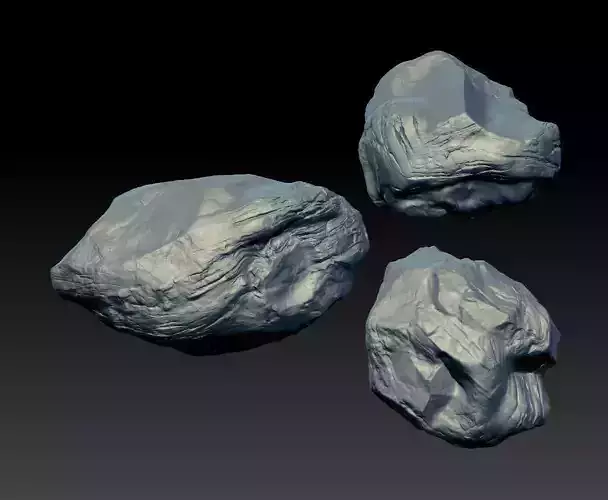 3 big rocks 3D model