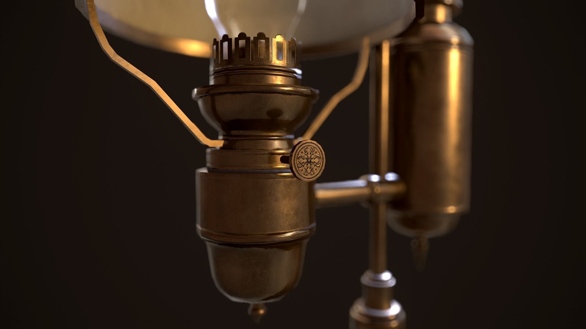 Antique Oil Lamp - PBR Game Ready Low-poly 3D model_5