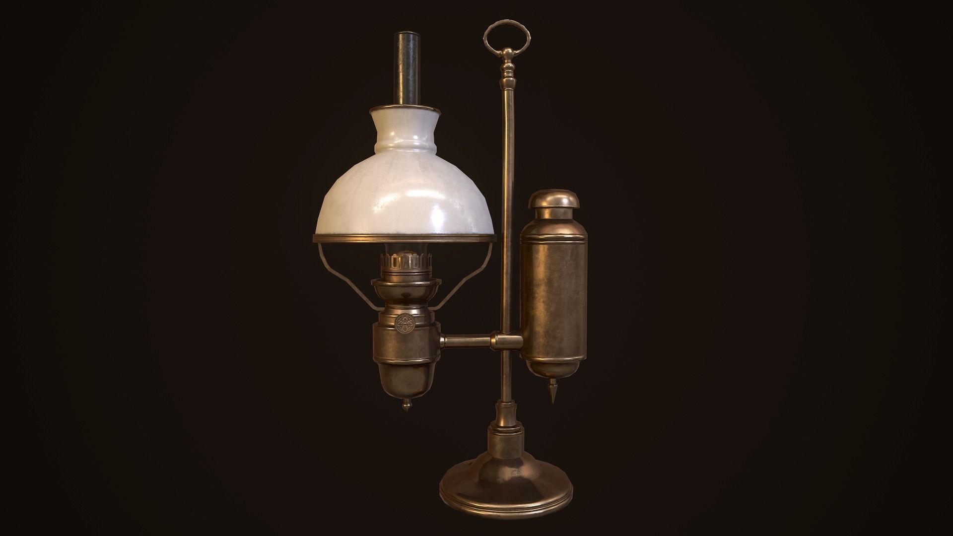 Antique Oil Lamp - PBR Game Ready Low-poly 3D model_4