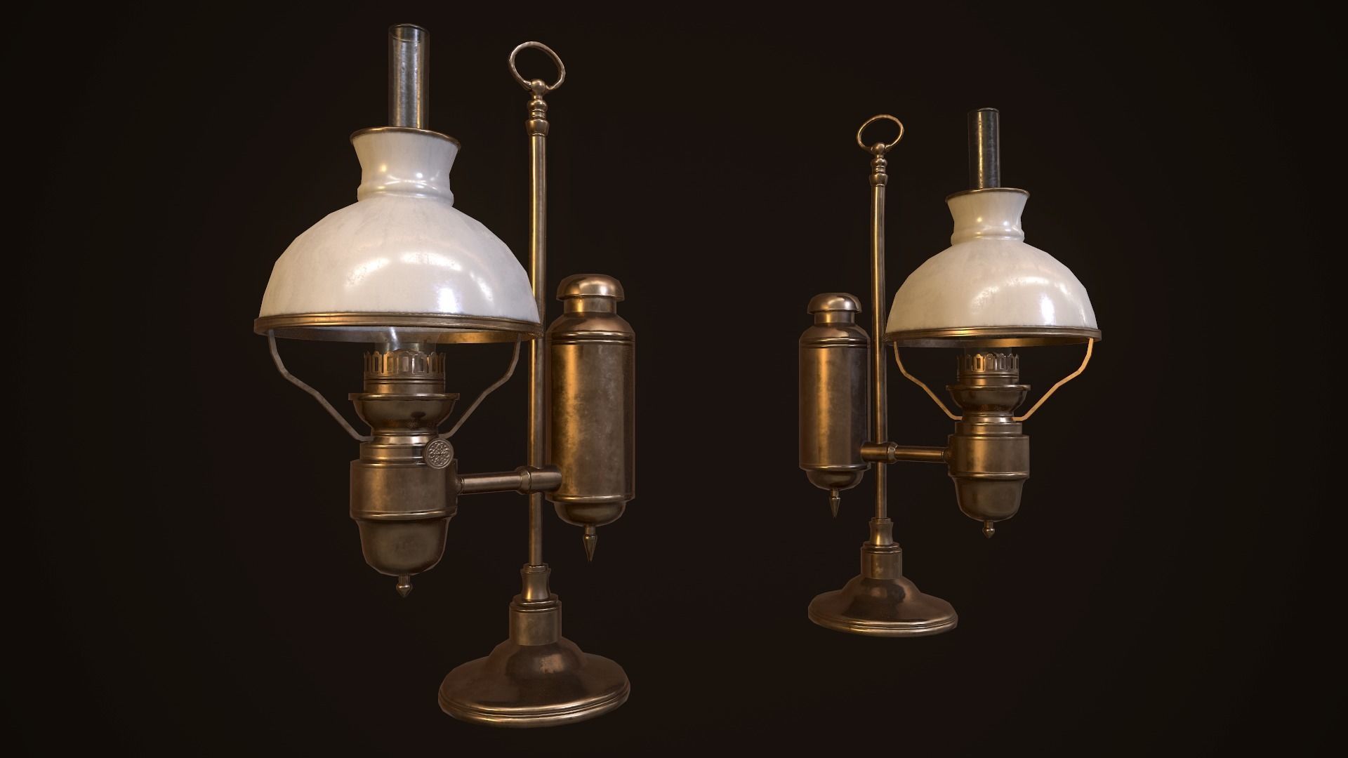 Antique Oil Lamp - PBR Game Ready Low-poly 3D model_2