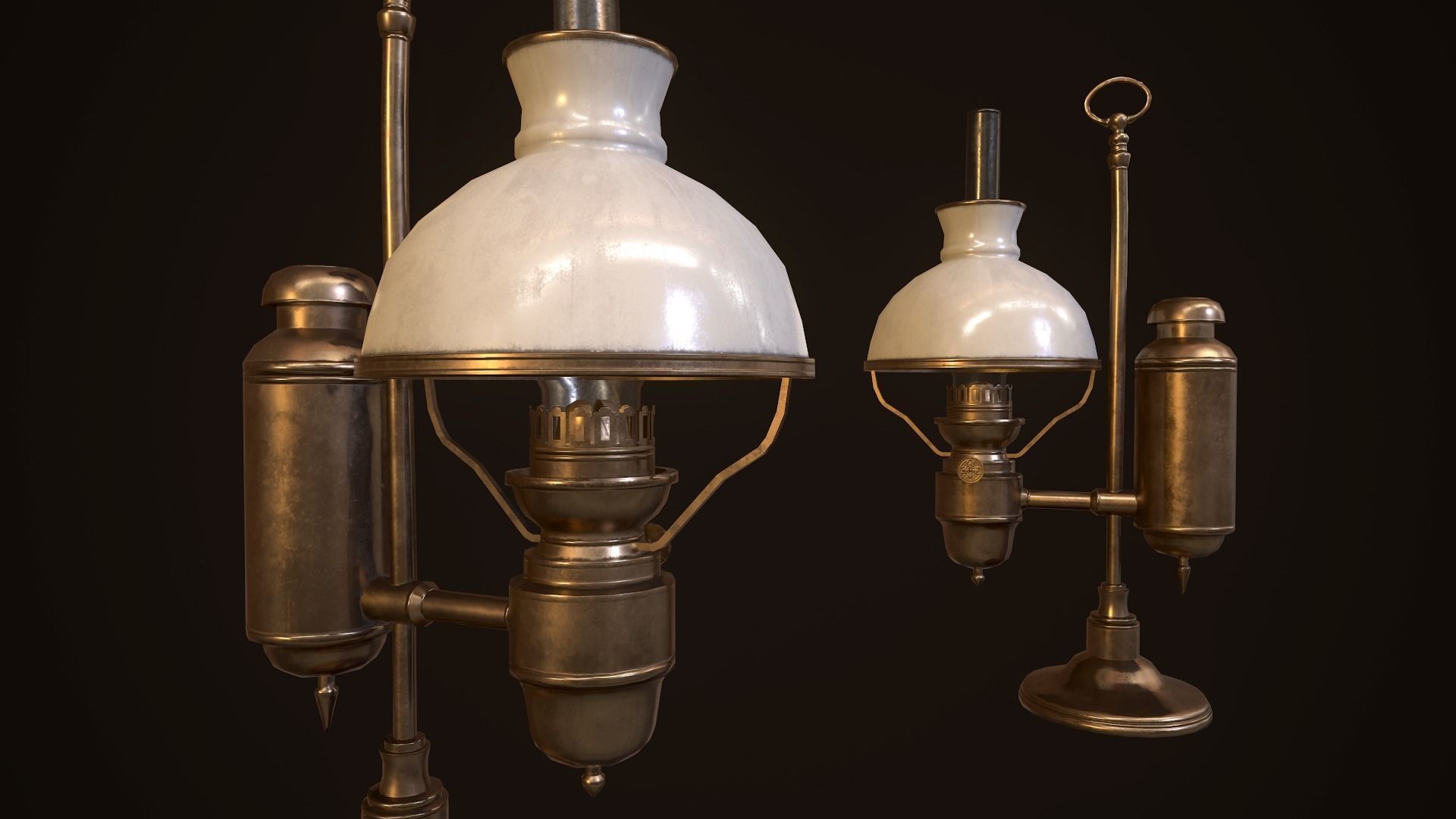 Antique Oil Lamp - PBR Game Ready Low-poly 3D model_3