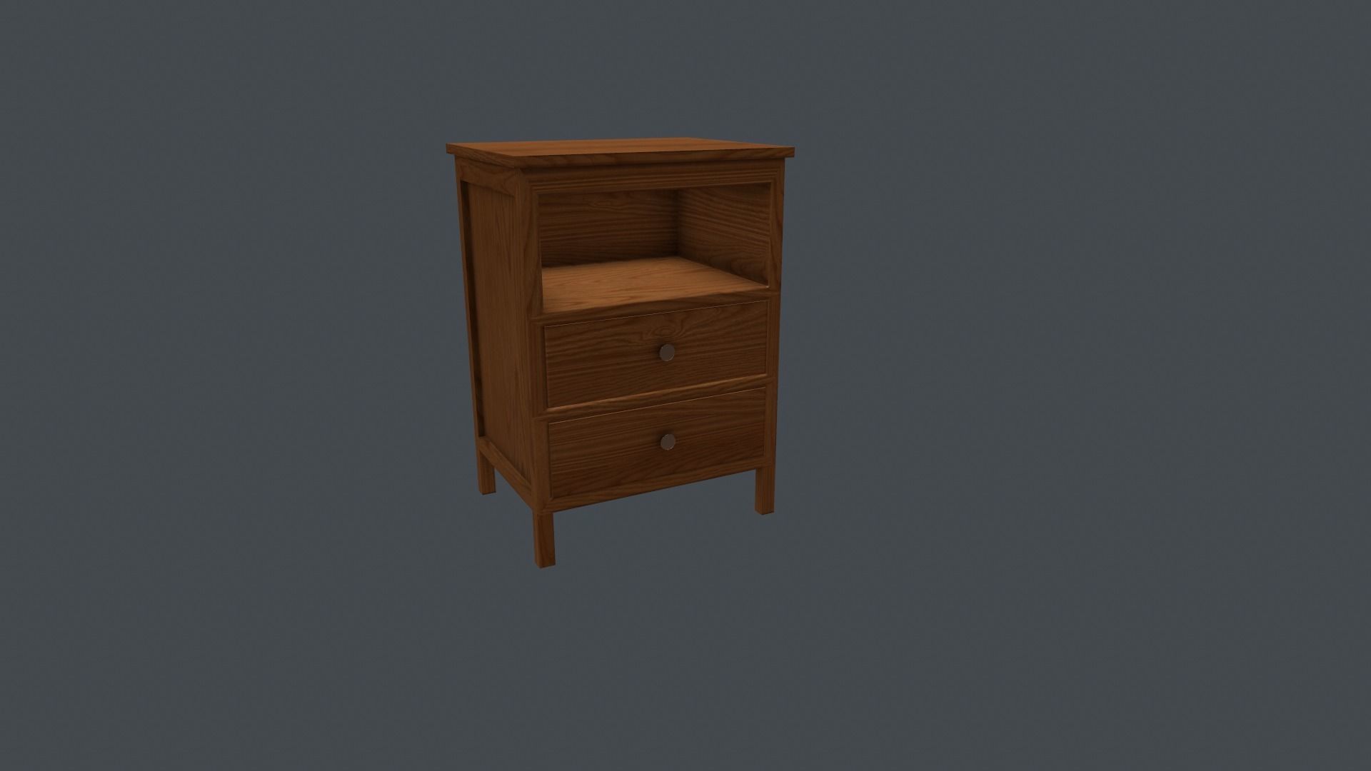 Game Ready Bedside Table Low-poly 3D model_1