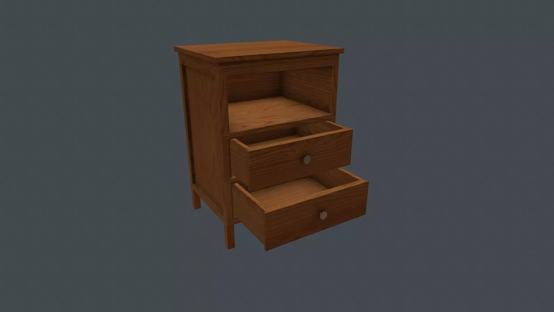 Game Ready Bedside Table Low-poly 3D model_0