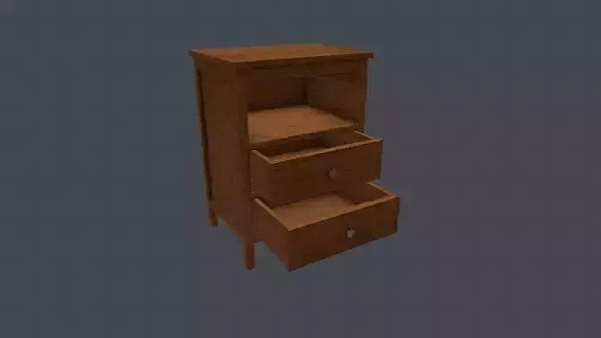 Game Ready Bedside Table  Low-poly 3D model