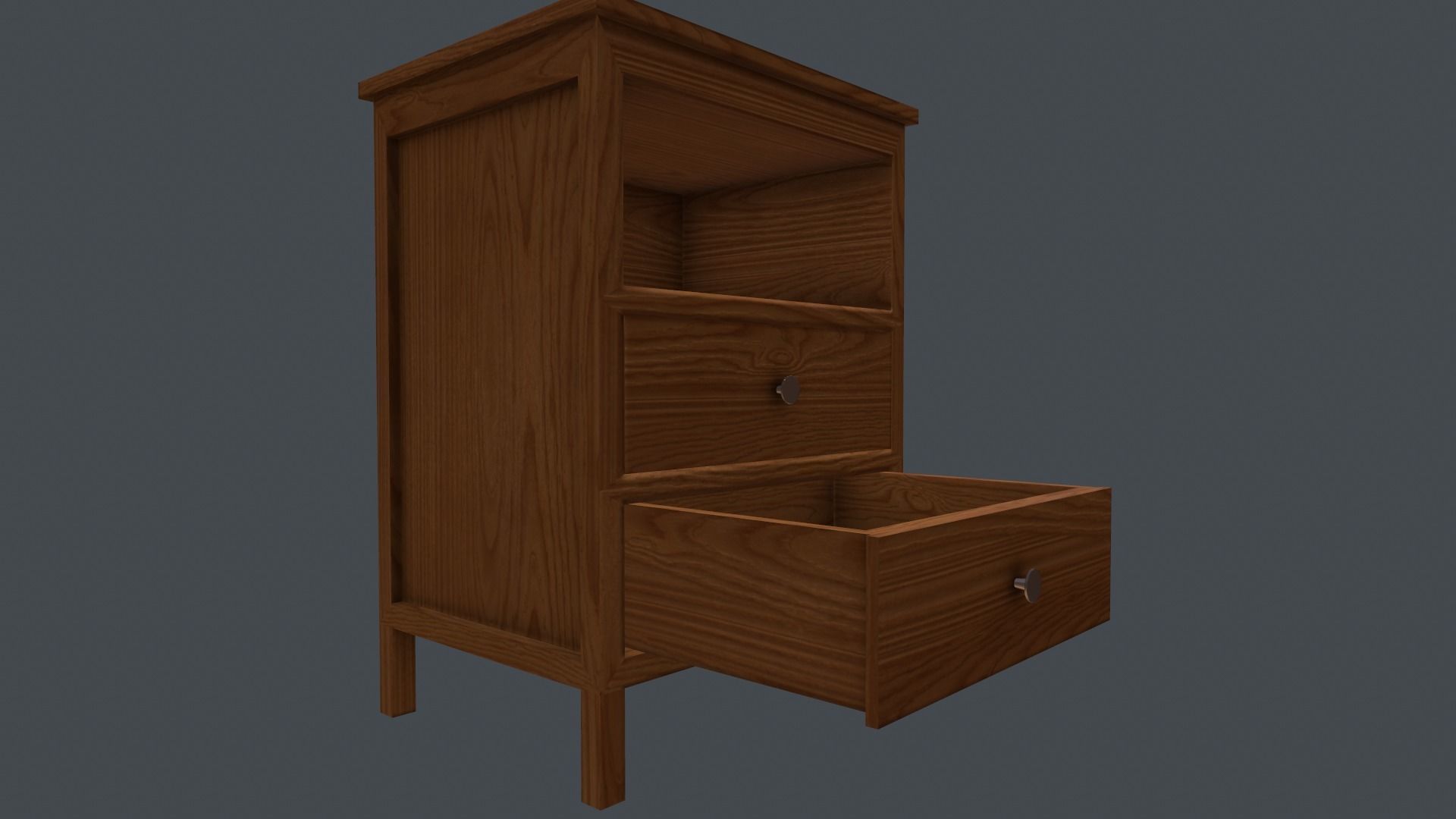 Game Ready Bedside Table Low-poly 3D model_6