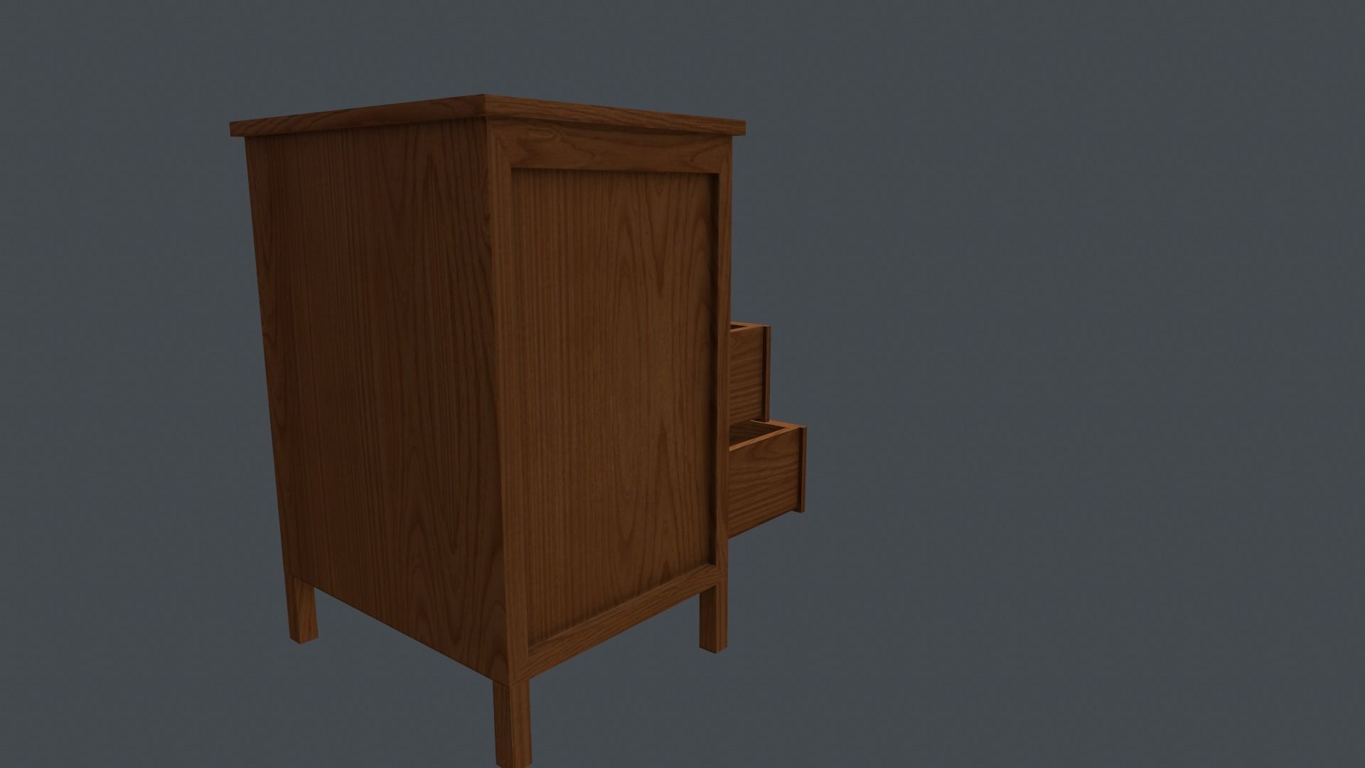 Game Ready Bedside Table Low-poly 3D model_2