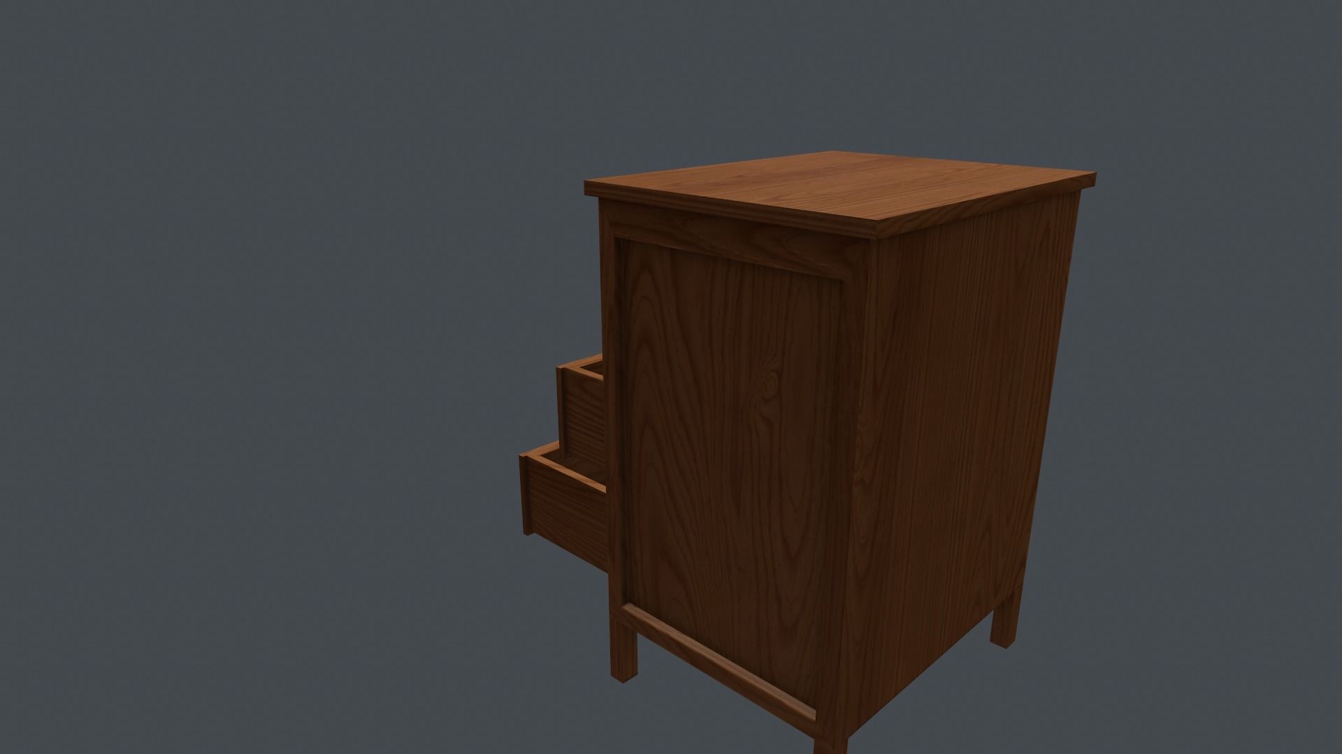Game Ready Bedside Table Low-poly 3D model_3