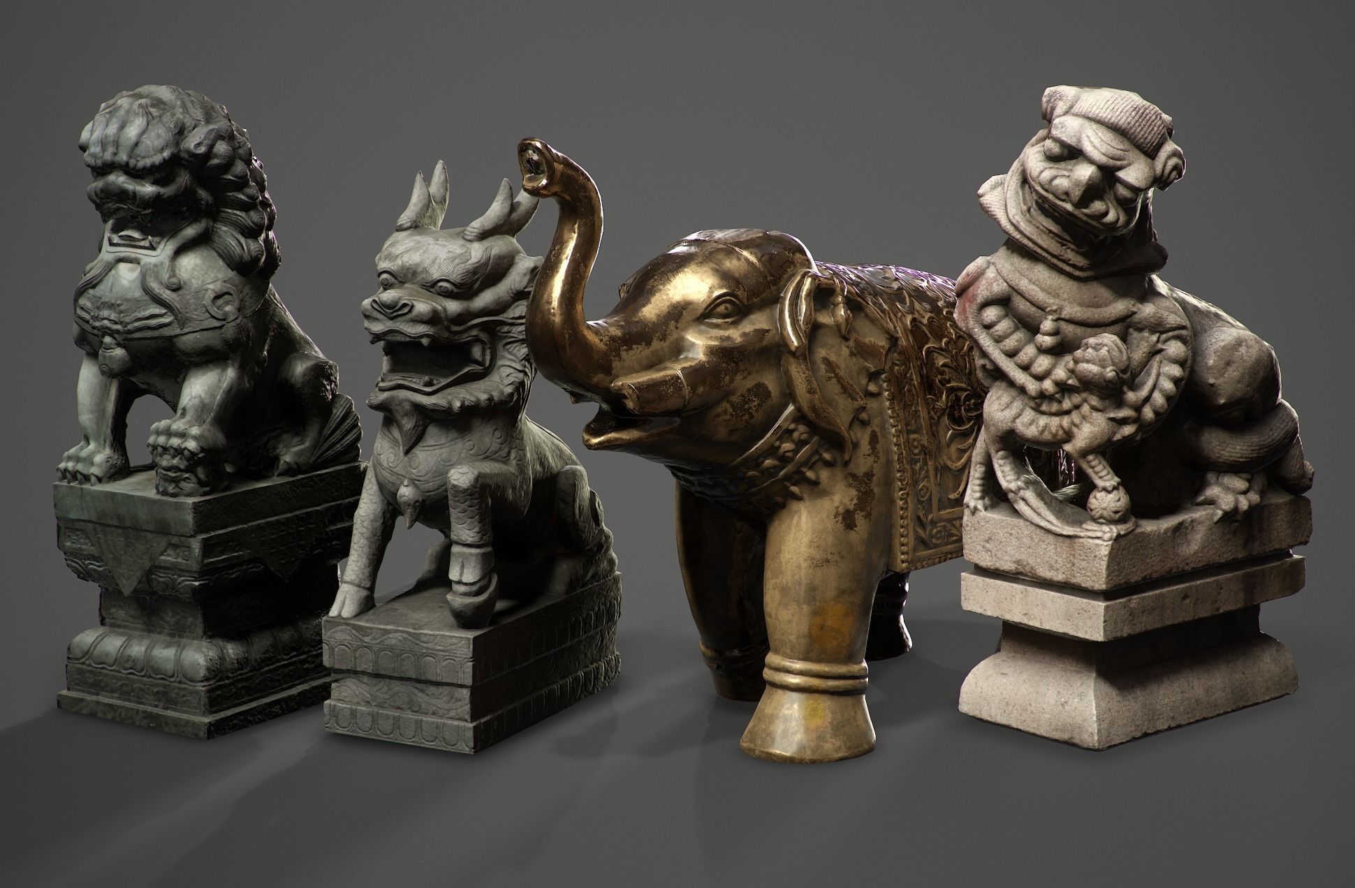 Chinese ancient statues  3D Model Collection_2
