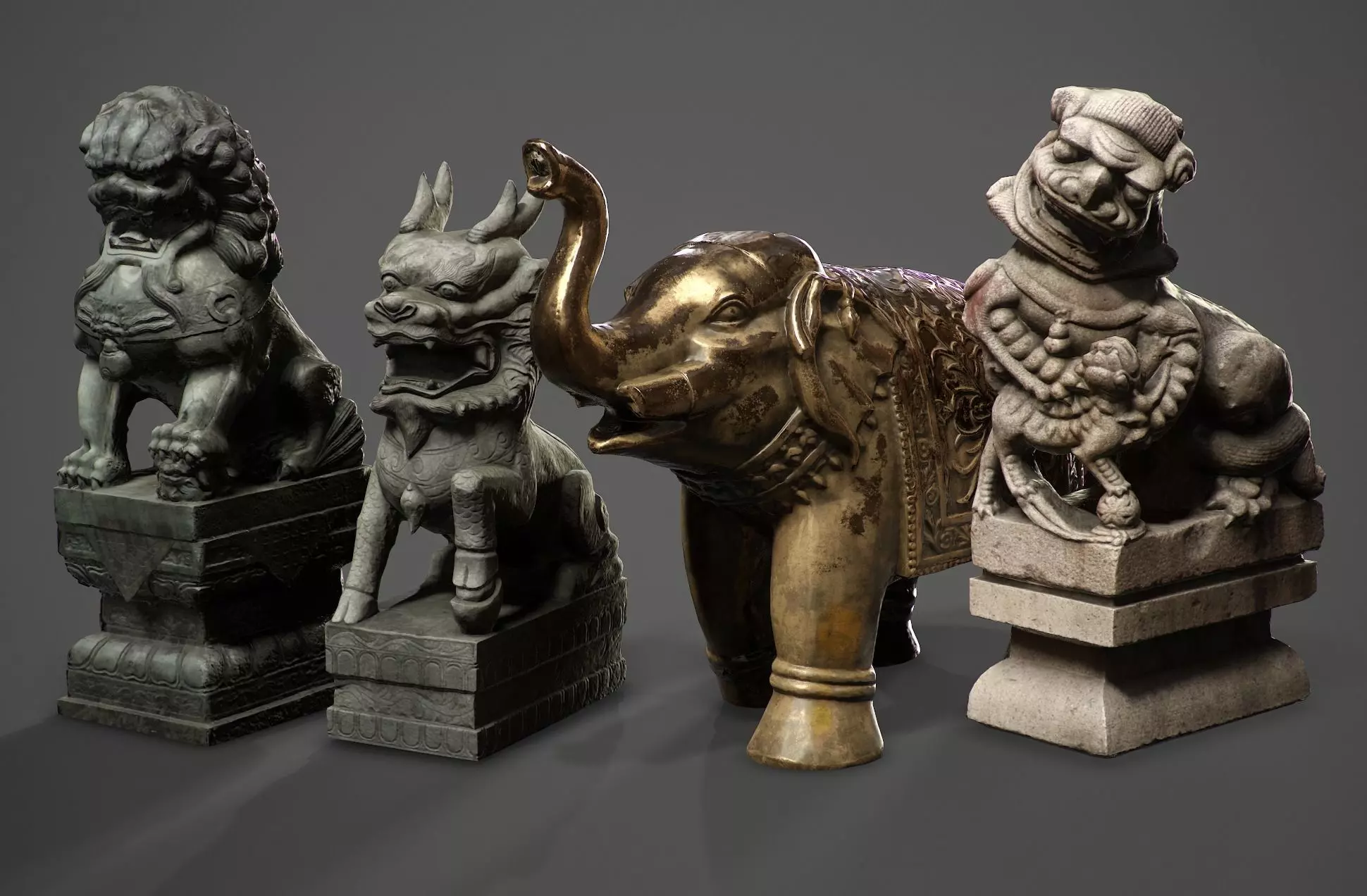 Chinese ancient statues  3D Model Collection_0