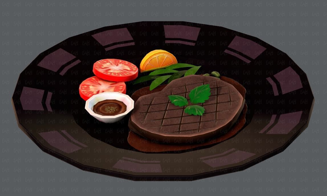 Steak V01 Low-poly 3D model_18