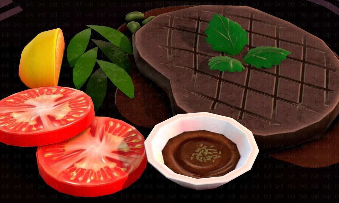 Steak V01 Low-poly 3D model_47