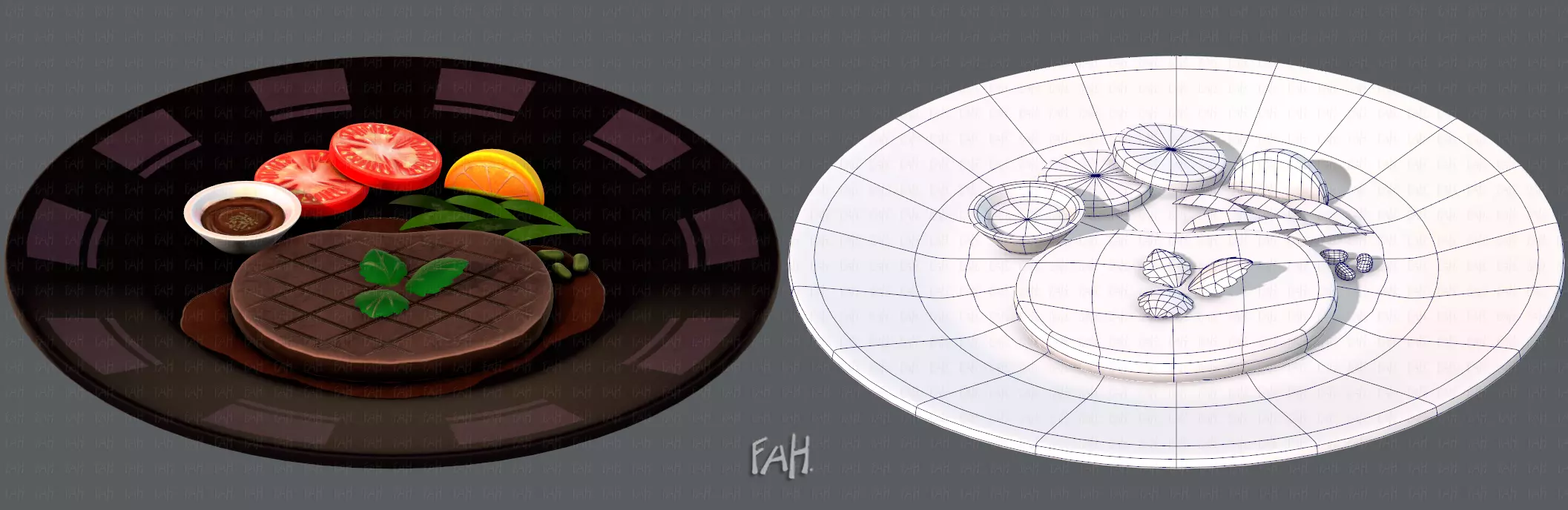 Steak V01 Low-poly 3D model_0