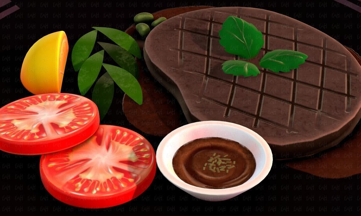 Steak V01 Low-poly 3D model_45