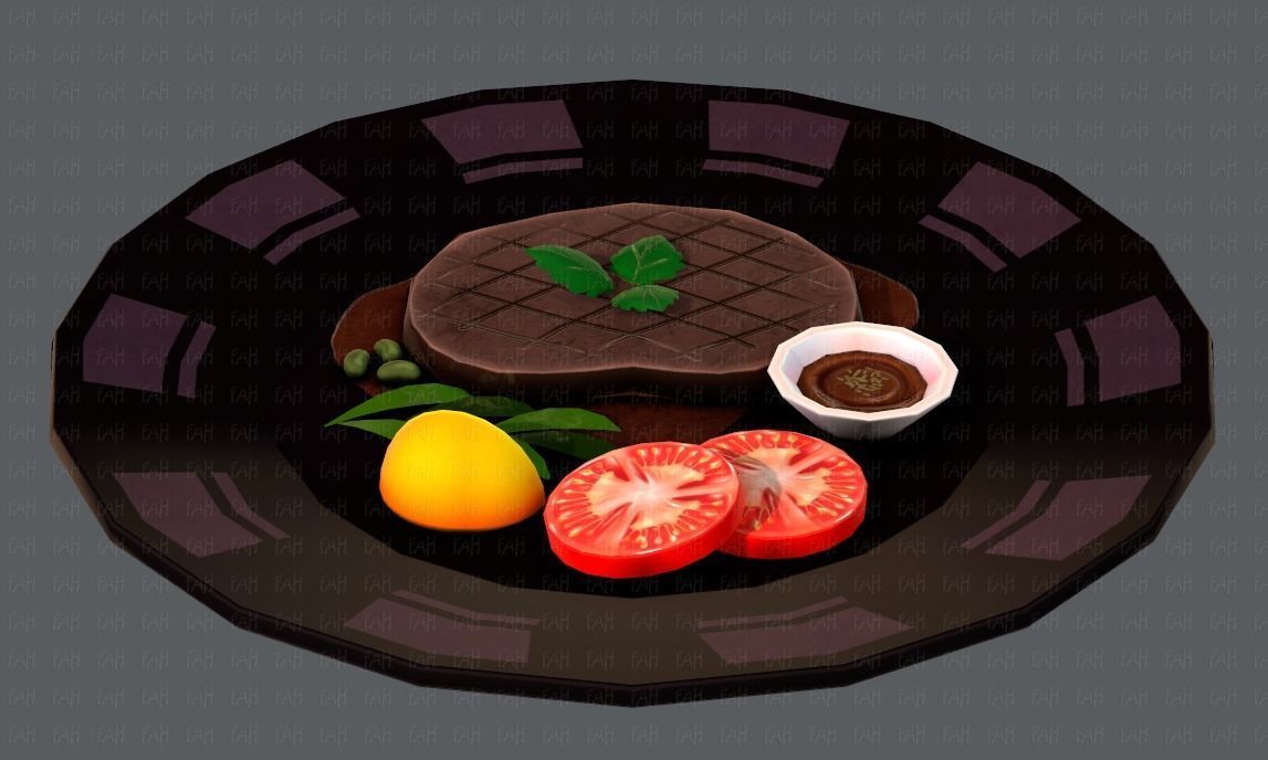 Steak V01 Low-poly 3D model_21