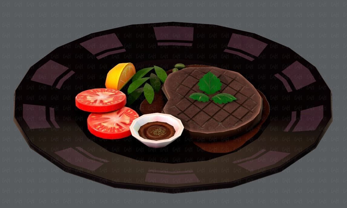 Steak V01 Low-poly 3D model_19