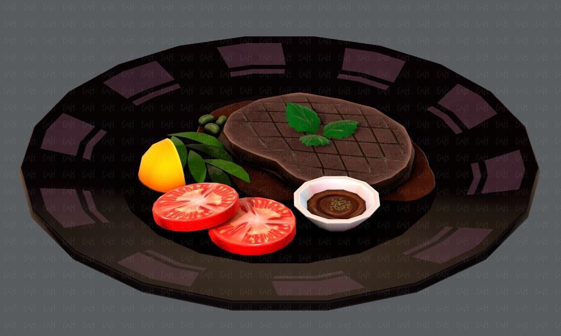 Steak V01 Low-poly 3D model_20