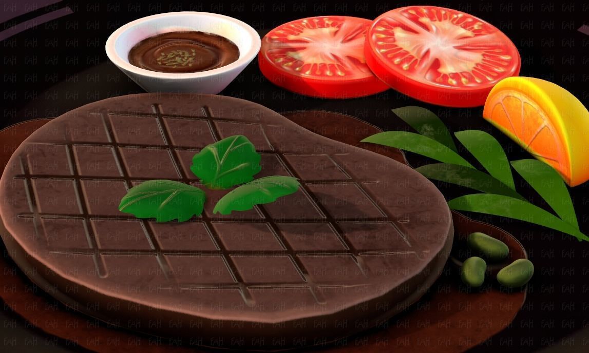 Steak V01 Low-poly 3D model_41