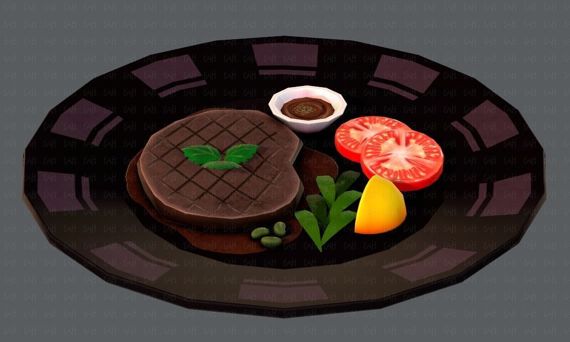 Steak V01 Low-poly 3D model_23