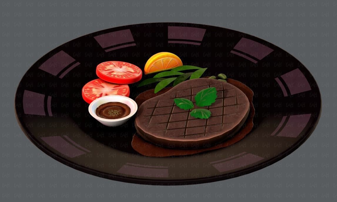 Steak V01 Low-poly 3D model_2