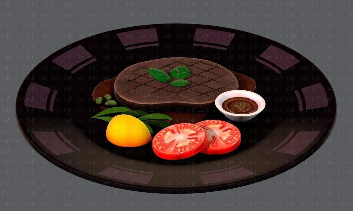 Steak V01 Low-poly 3D model_5