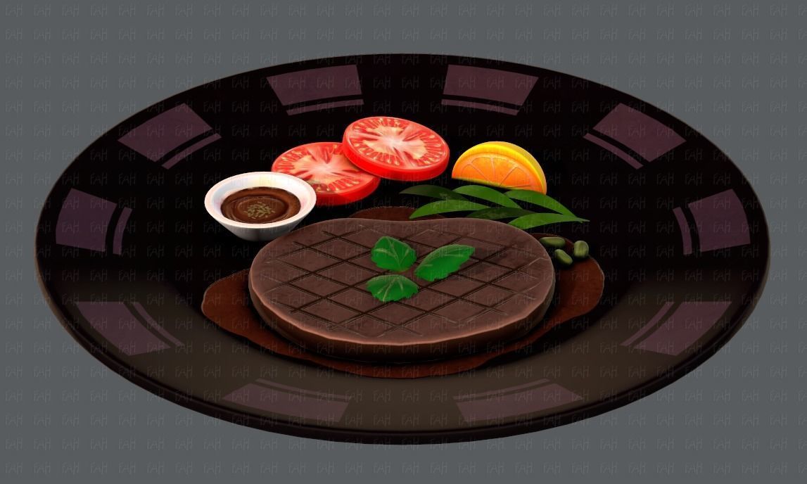 Steak V01 Low-poly 3D model_1
